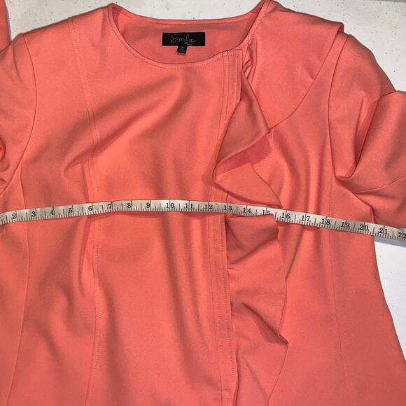 Emily 2PC Coral Polyester Skirt Suit Ruffles 16W - Picture 8 of 12